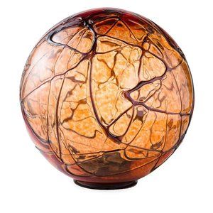 Lighted Solar Glass Orb - Amber
